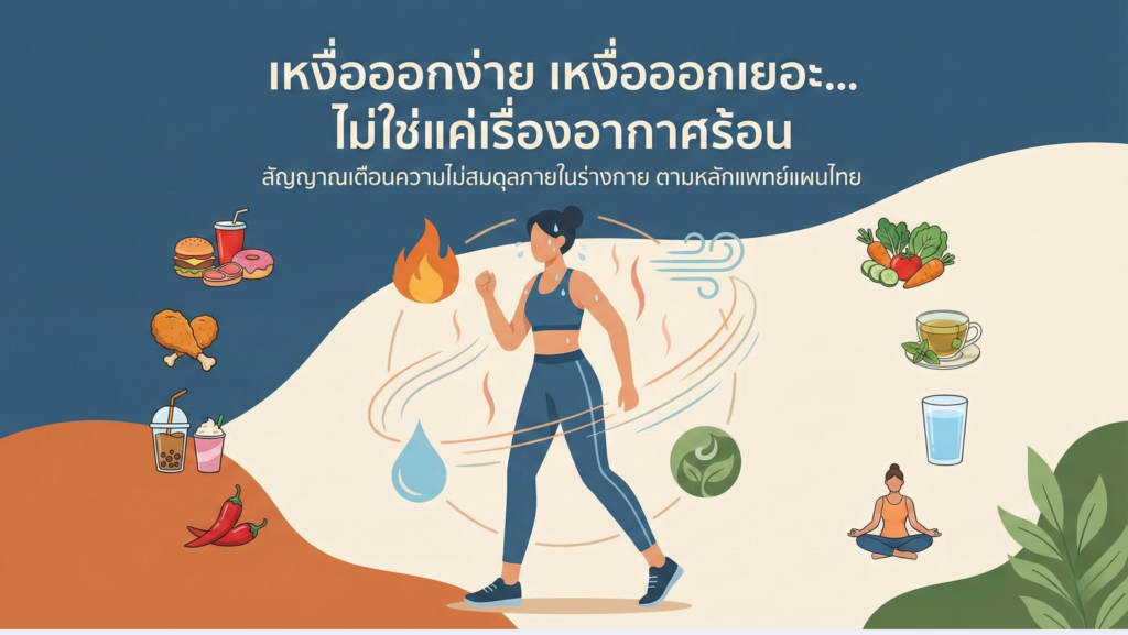 เหงื่อออกง่าย เหงื่อออกเยอะ ผิดปกติ? สัญญาณเตือน "ธาตุไฟกำเริบ" และไขมันสะสม