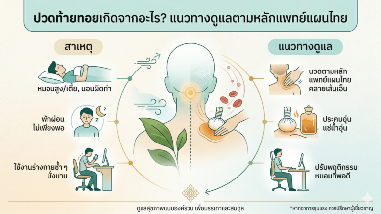 ปวดท้ายทอยเกิดจากอะไร? เช็กสาเหตุและวิธีบรรเทาอาการตามหลักแพทย์แผนไทย